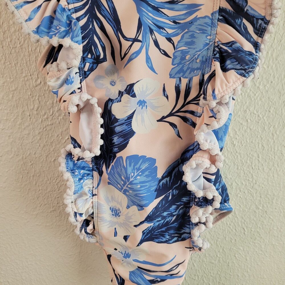 Tommy Bahama Swimsuit One Piece Girls Size 4T Pink Blue Ruffles Bathing Suit - Picture 11 of 16